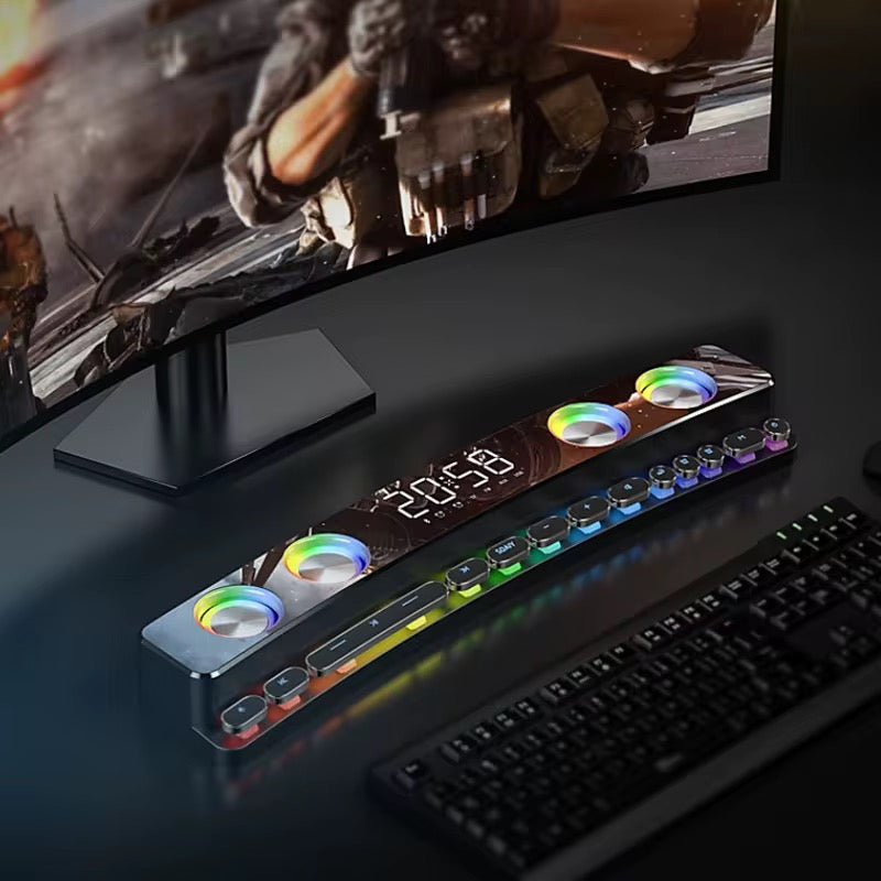 Computer desktop speaker with RGB lights