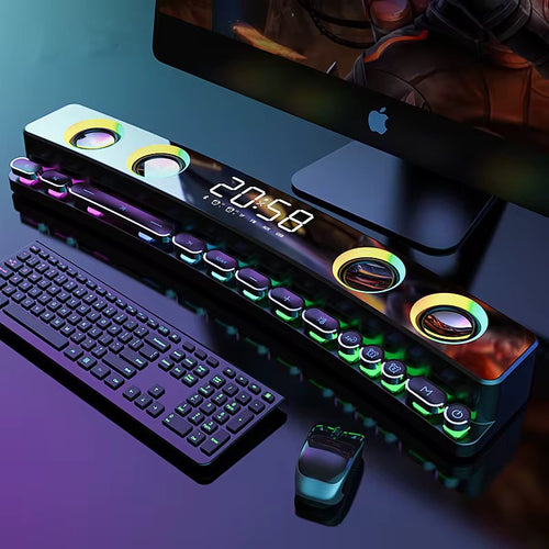 Computer desktop speaker with RGB lights