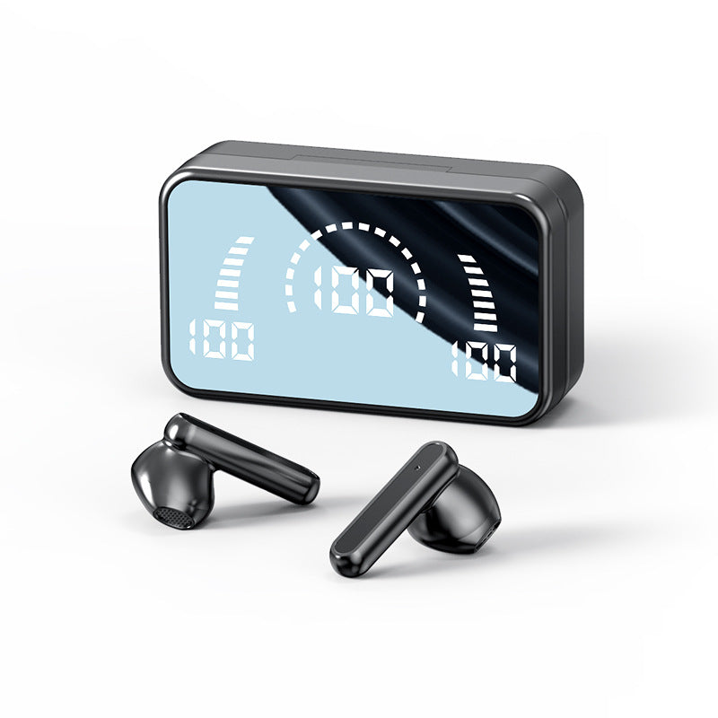 Wireless earphones with mirror digital display