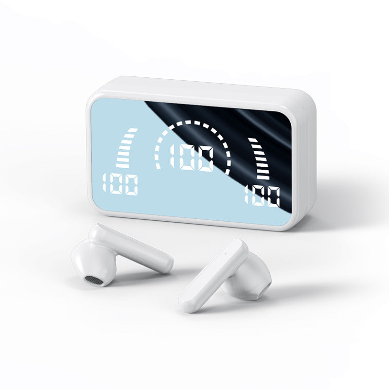 Wireless earphones with mirror digital display