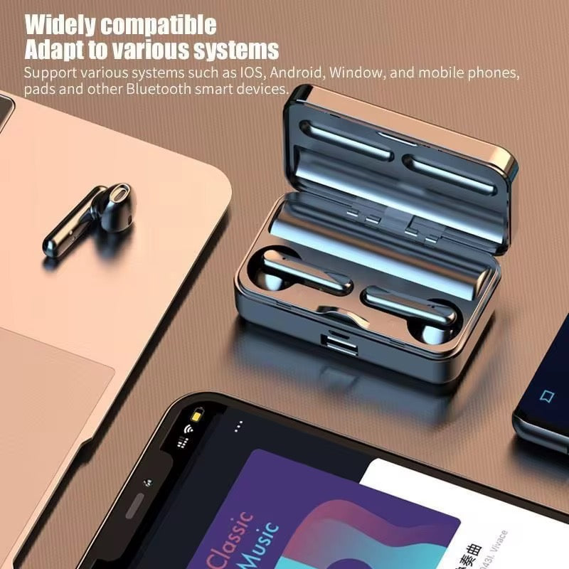 Wireless earphones with mirror digital display