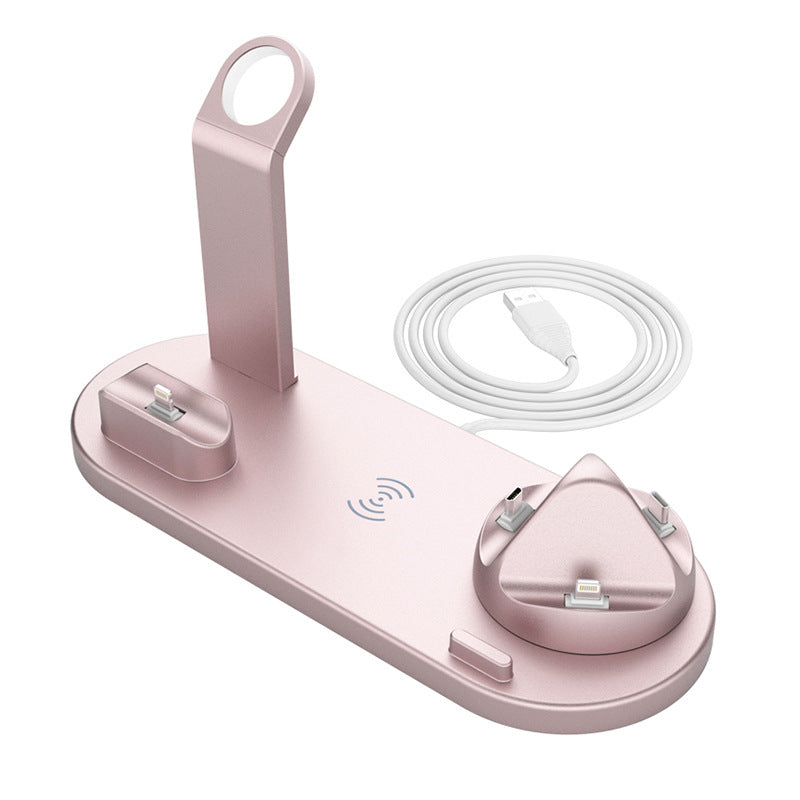 Mobile phone wireless charger Bluetooth headset wireless charging desktop bracket six-in-one wireless charging