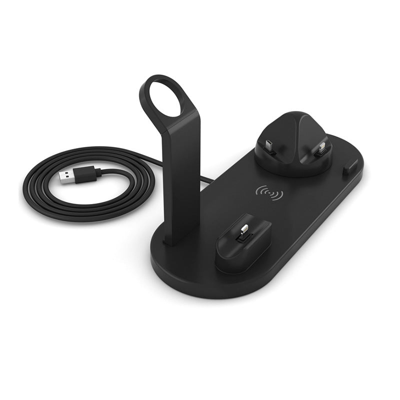 Mobile phone wireless charger Bluetooth headset wireless charging desktop bracket six-in-one wireless charging